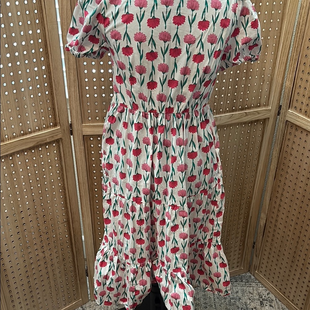 Floral Puff Sleeve Dress - Picture 3 of 4